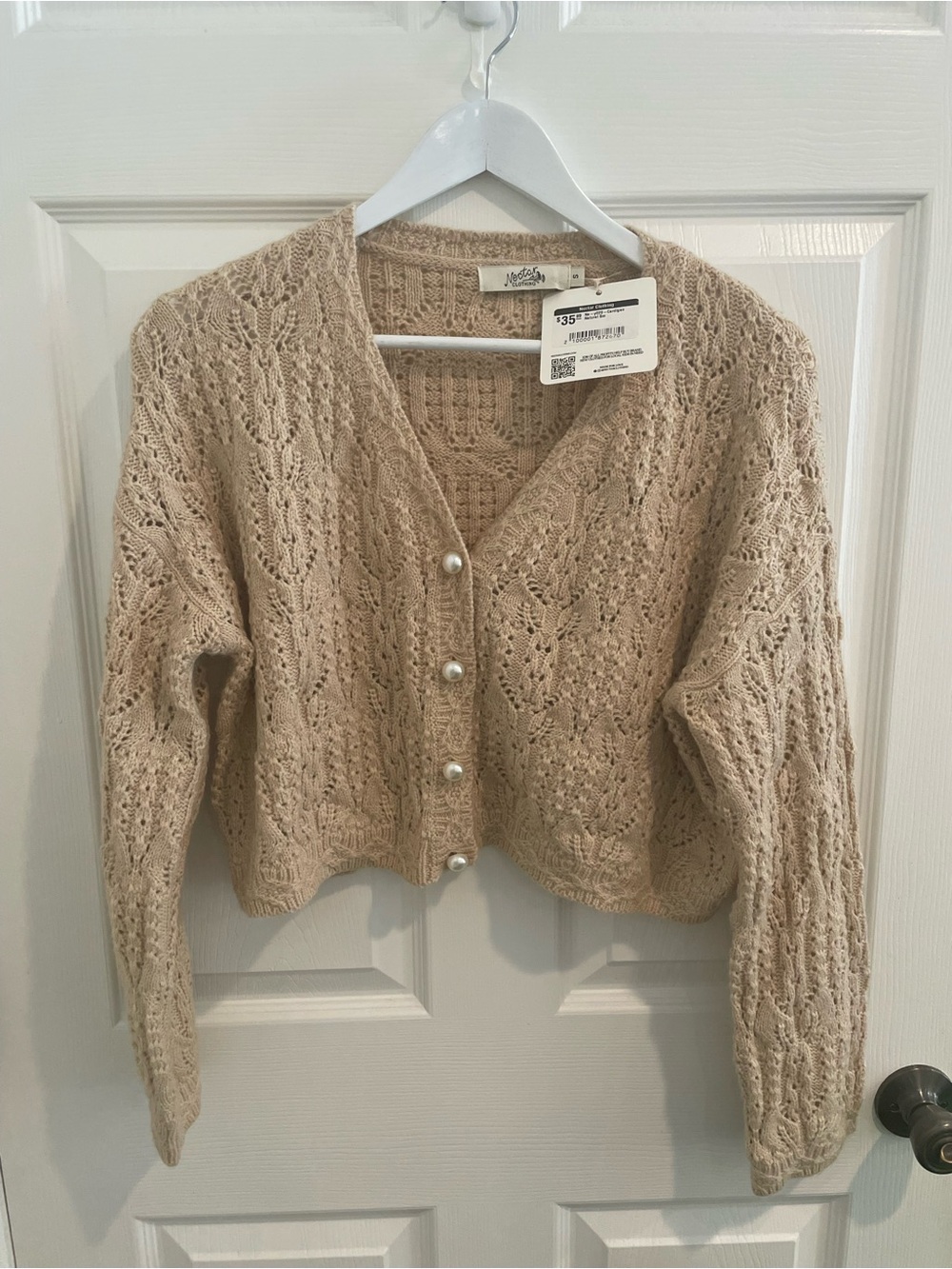 American Eagle Knit Floral cardigan with Pearl Buttons